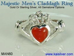 Mens Silver Claddagh Ring
