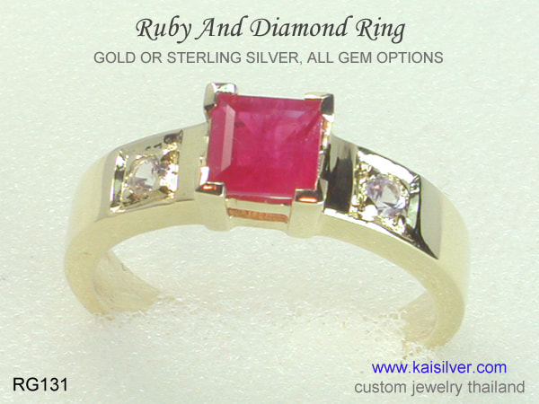 Ruby gold ring custom